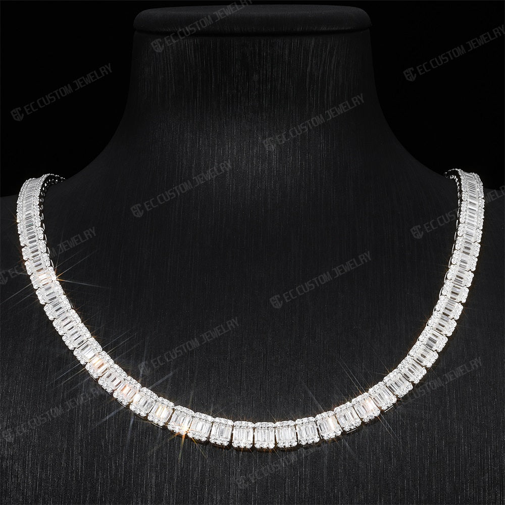 moissanite BAGUETTE LINK necklace