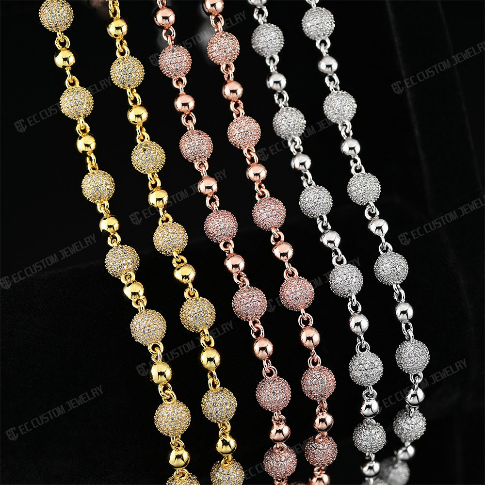 vvs moissanite bead link chain