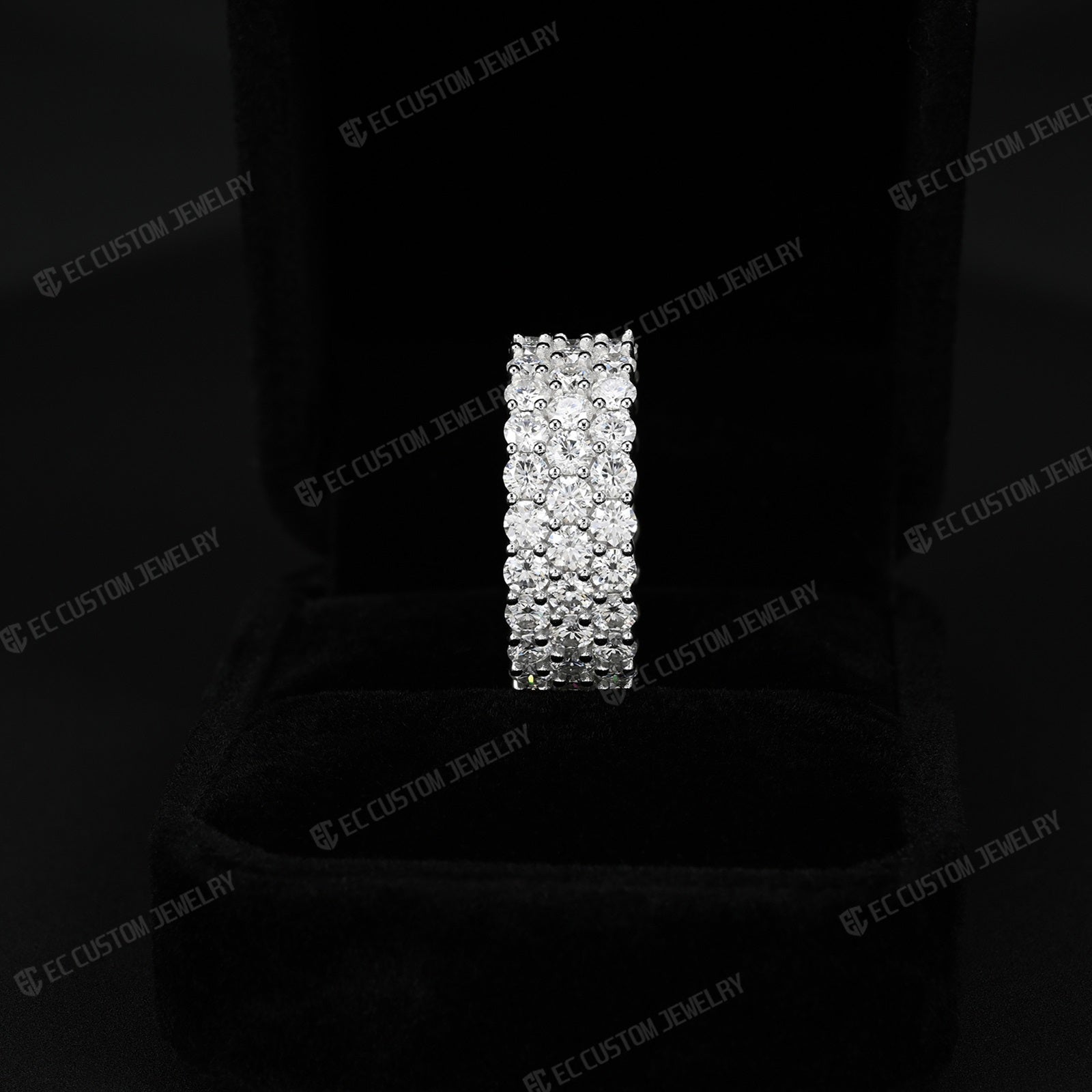 3-Row VVS Moissanite Eternity Ring