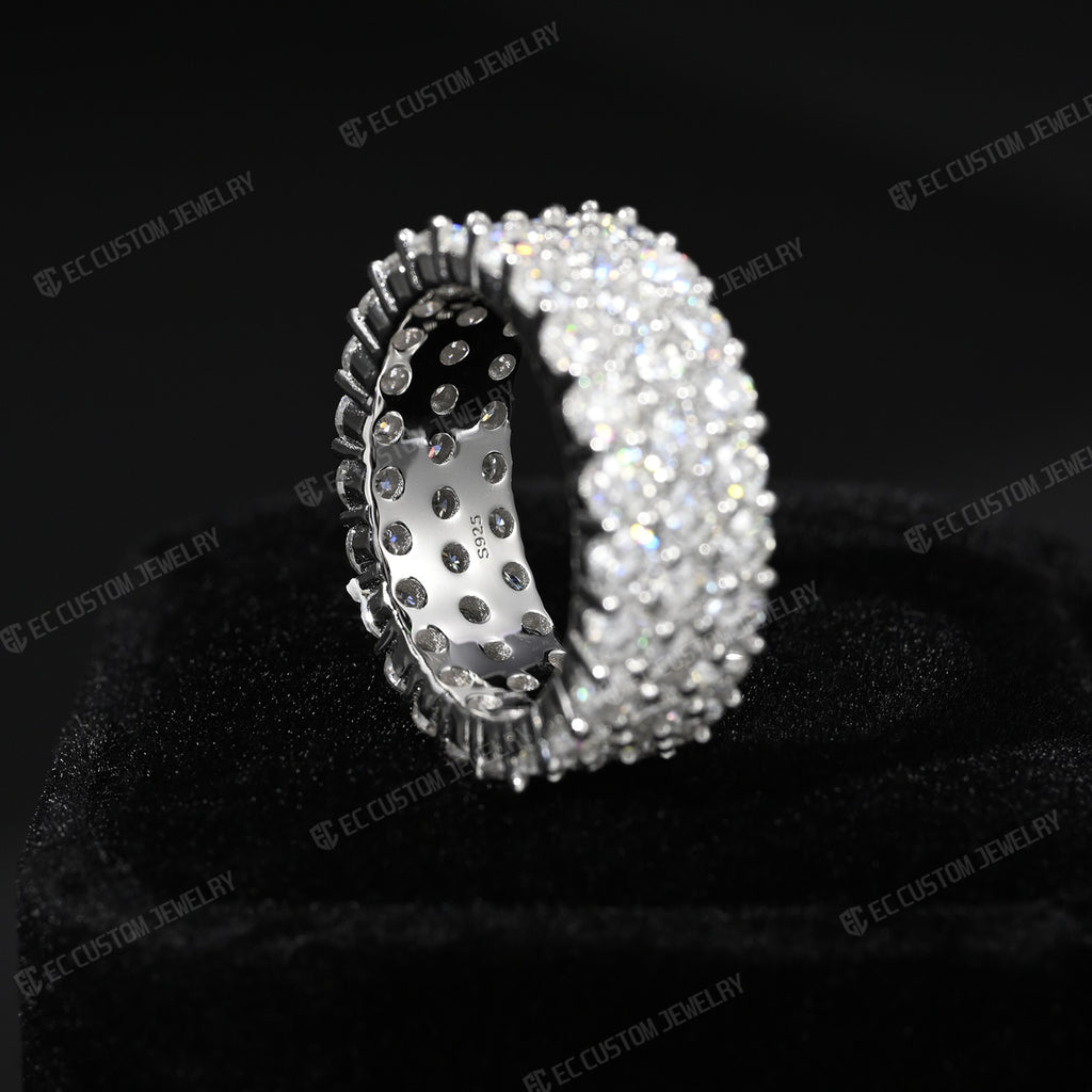3-Row VVS Moissanite Eternity Ring
