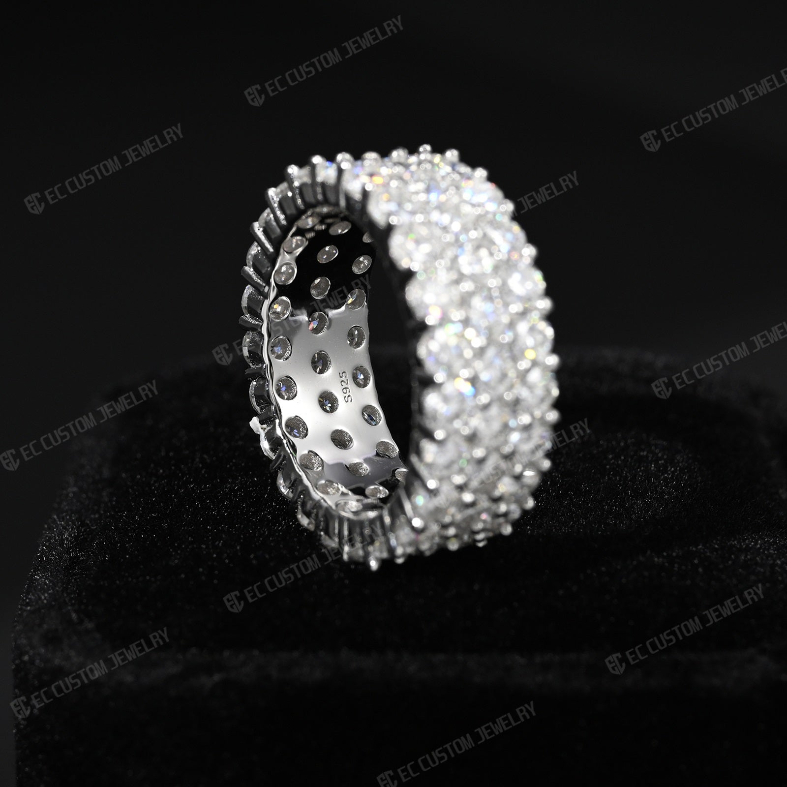 3-Row VVS Moissanite Eternity Ring