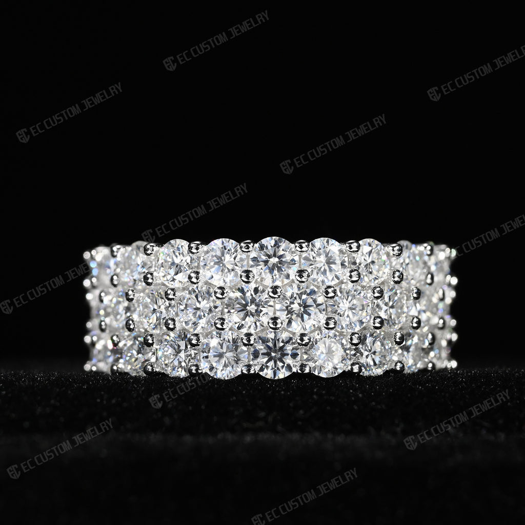 3-Row VVS Moissanite Eternity Ring