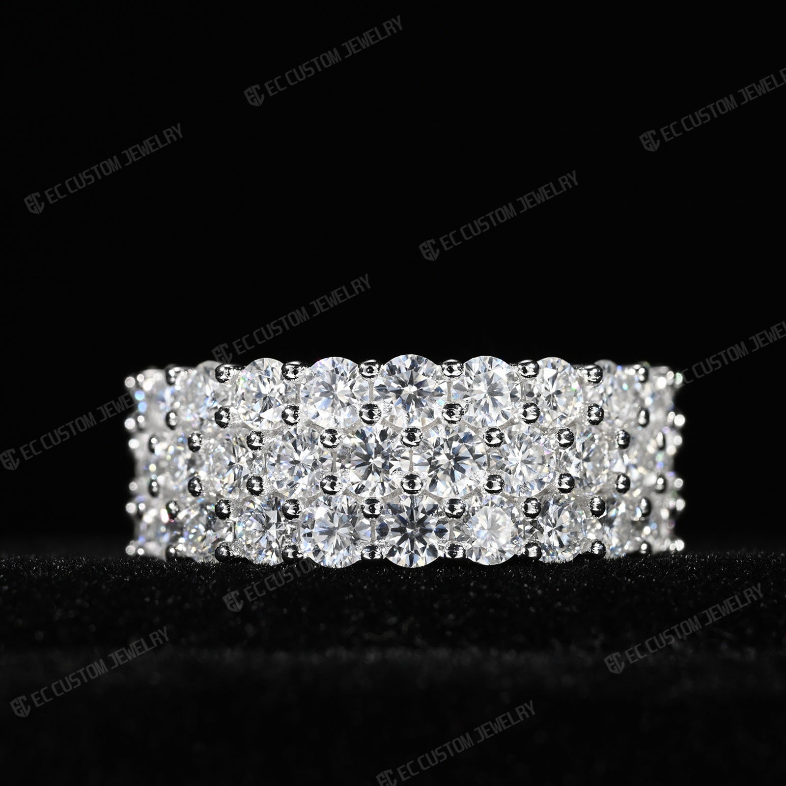 3-Row VVS Moissanite Eternity Ring
