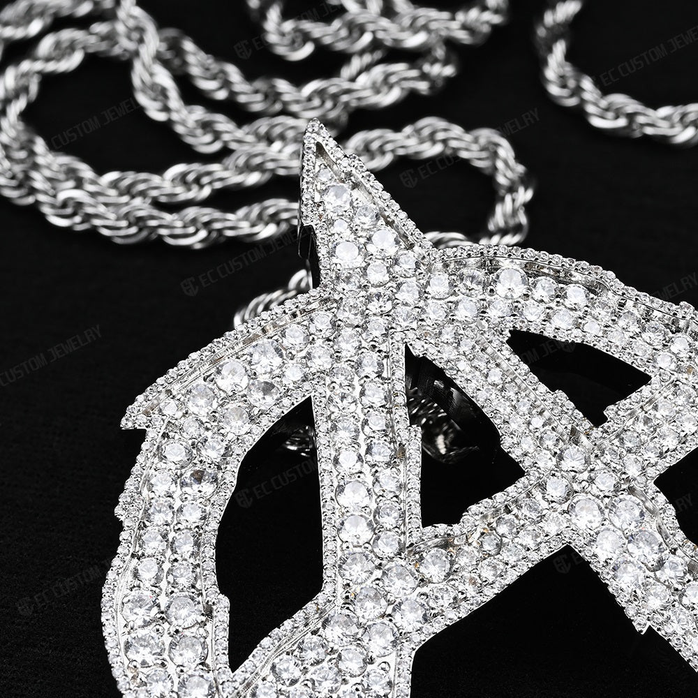 Plus size anarchy symbol pendant