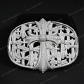 CH Cross Iced Out Belt Buckle Hip Hop Streetwear Heart Chrome 2