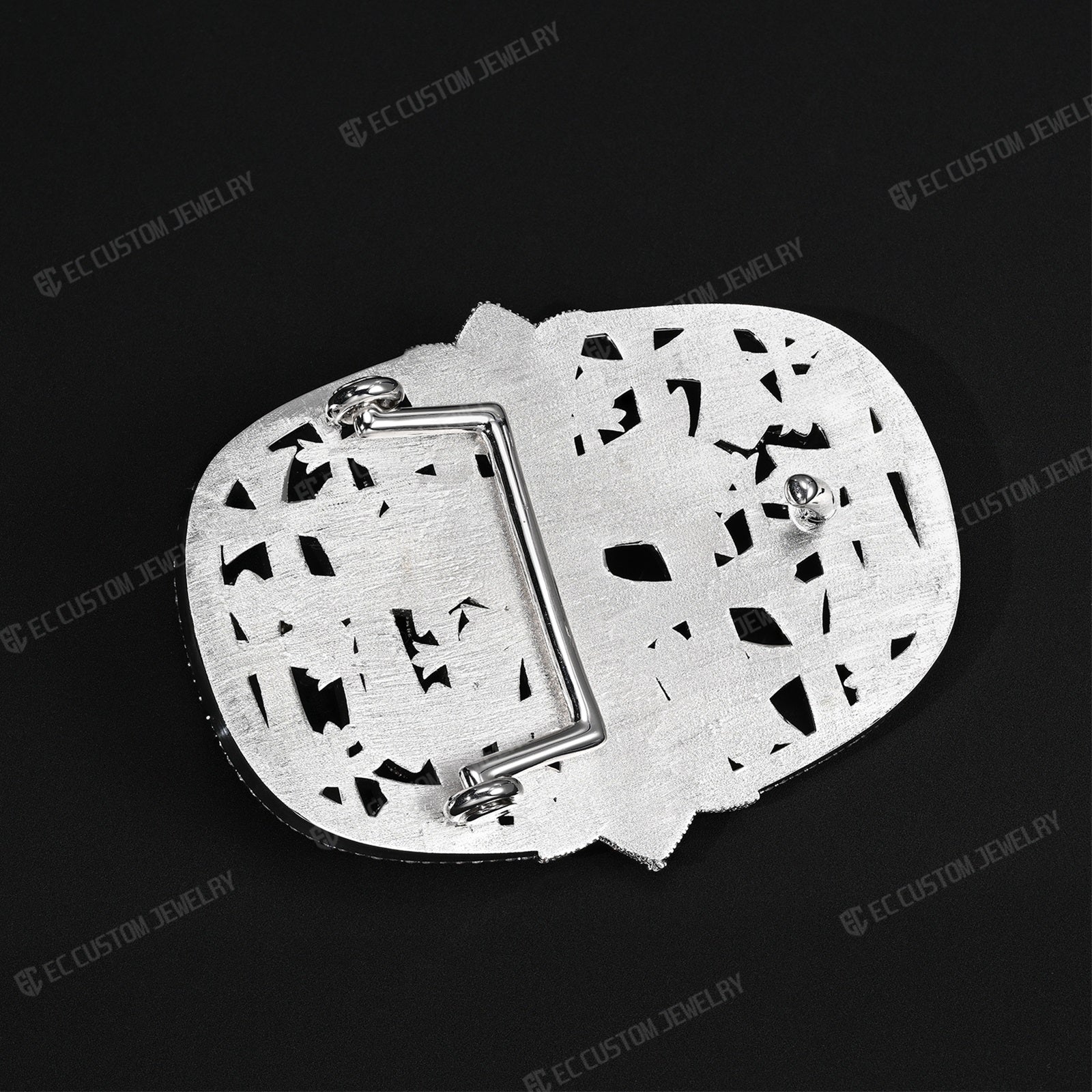 CH Cross Iced Out Belt Buckle Hip Hop Streetwear Heart Chrome 3