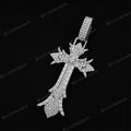 Chrome Heart Iced Out Gothic Spike CrossPendant_925 Sterling Silver Moissanite EC The Jeweler 1
