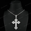 Clover Cross Moissanite Pendant Iced Out Sterling 925 Silver Cross