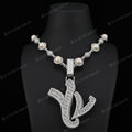 Custom Iced Out YVL Letter Pendant - 925 Silver Moissante