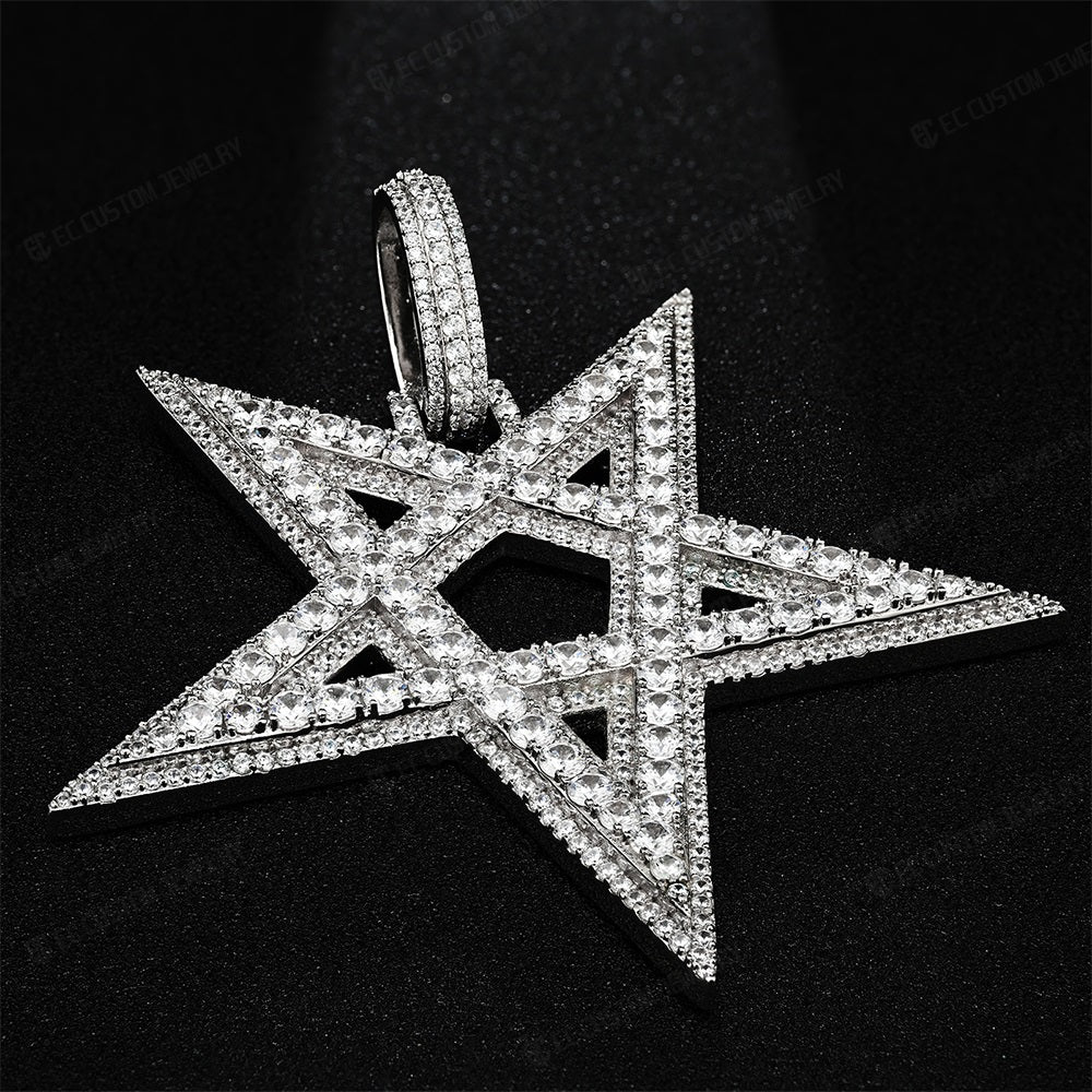 hip hop ice out star pendant