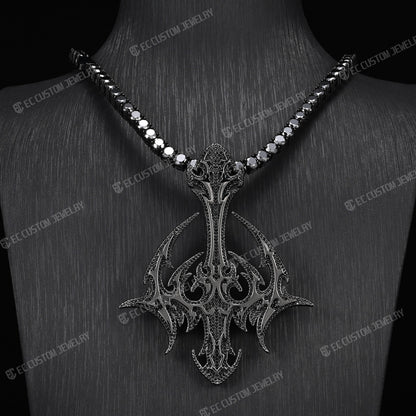 Lone DARK LORD Cross Pendant Black Diamonds Iced Out Pendant