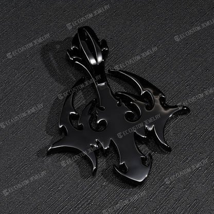 Lone DARK LORD Cross Pendant Black Diamonds Iced Out Pendant