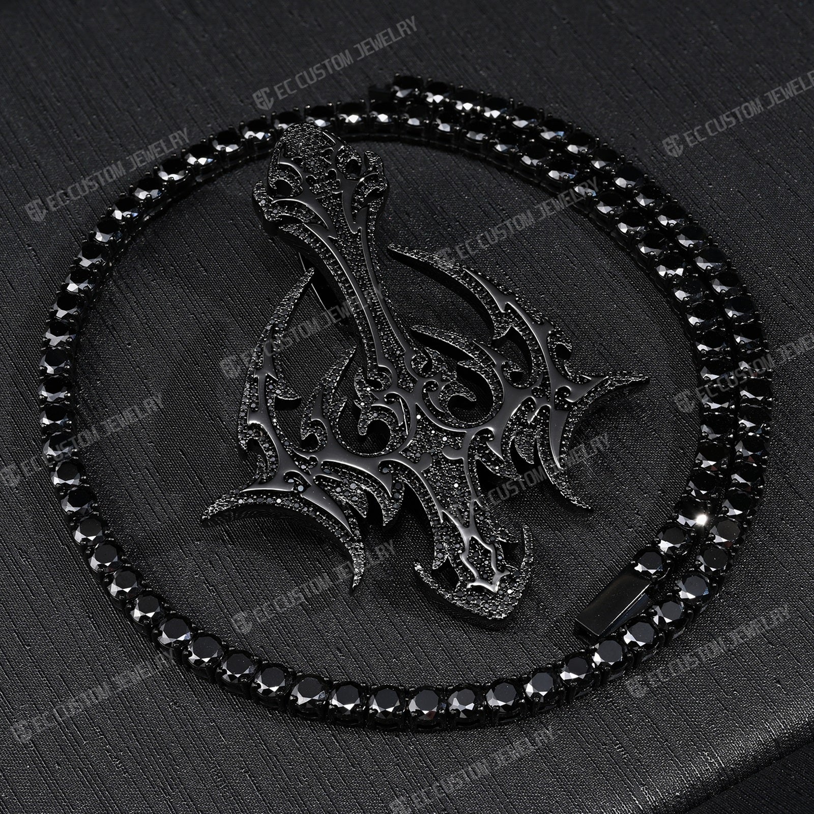 Destroy Lonely DARK LORD Cross Pendant Black Diamonds Iced Out Pendant 
