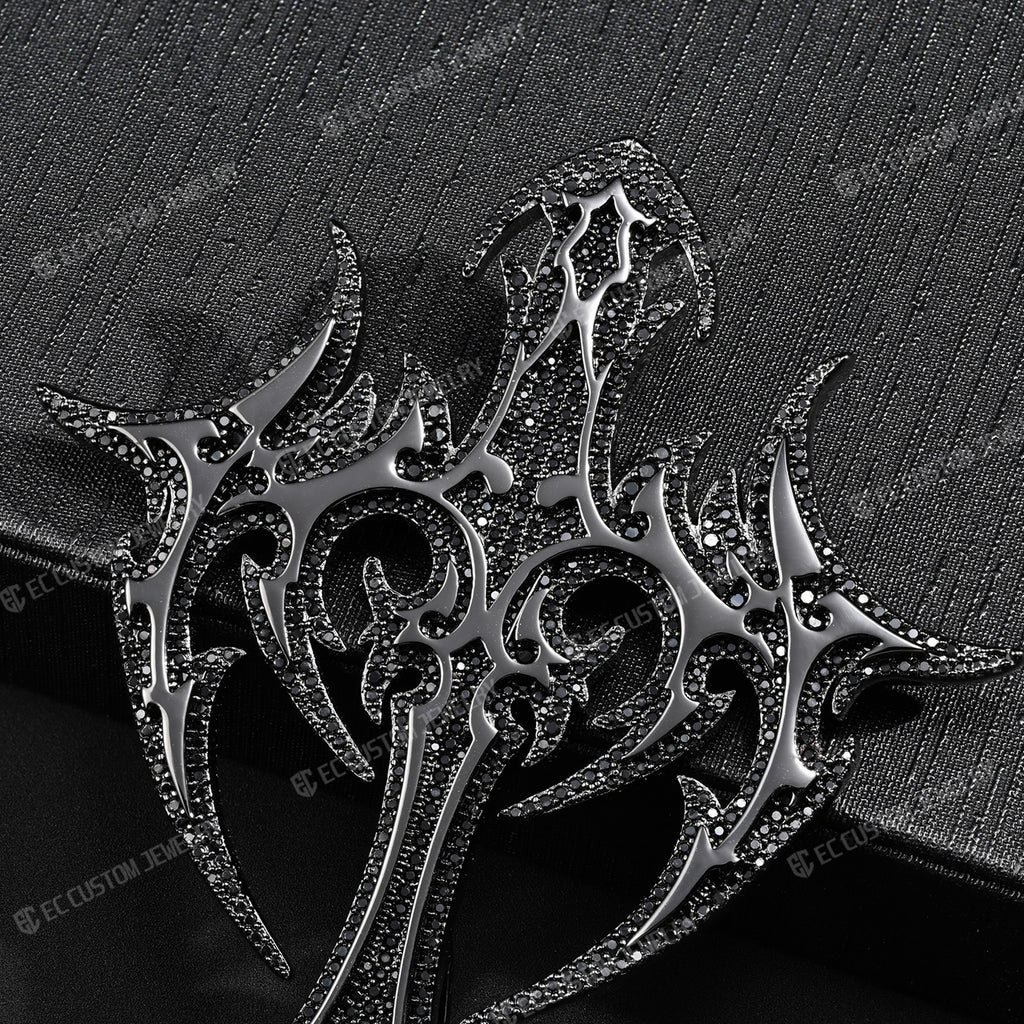 Destroy Lonely DARK LORD Cross Pendant Black Diamonds Iced Out Pendant 