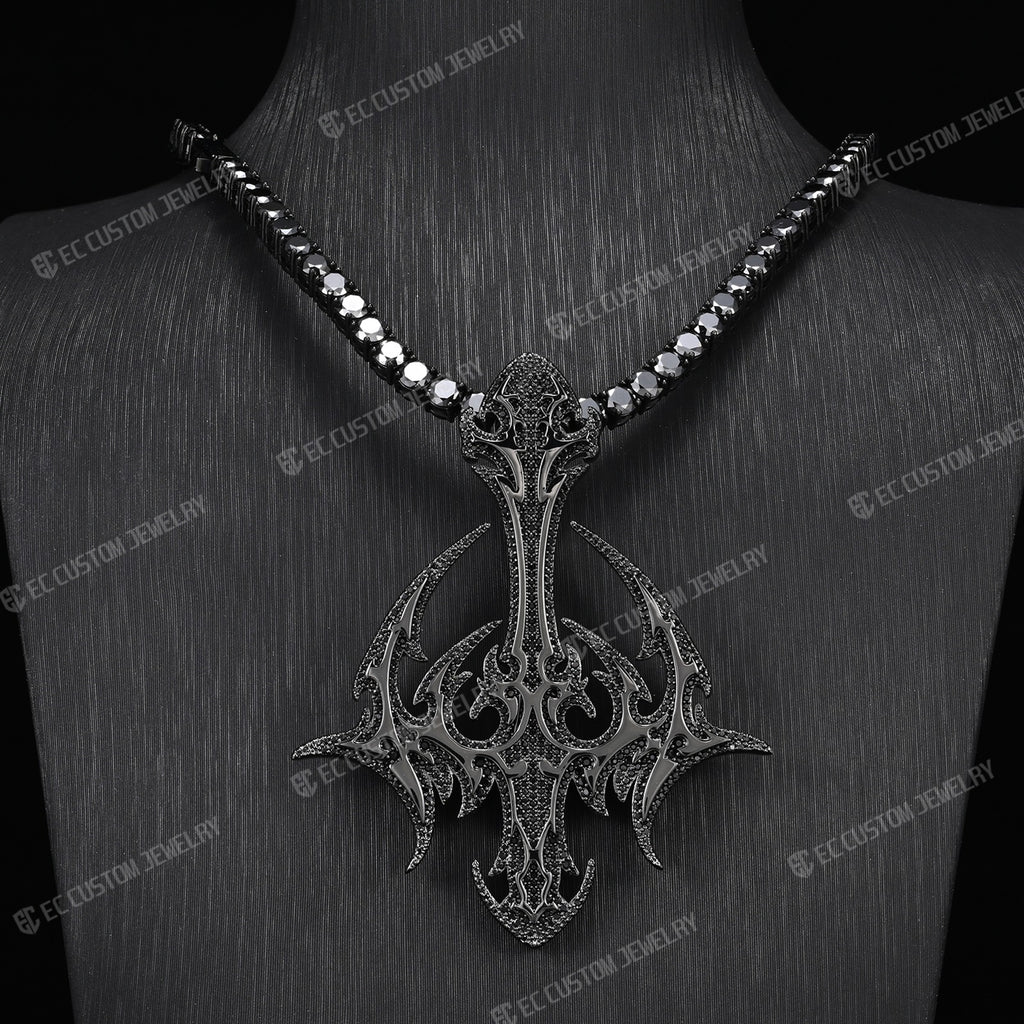 Destroy Lonely DARK LORD Cross Pendant Black Diamonds Iced Out Pendant 