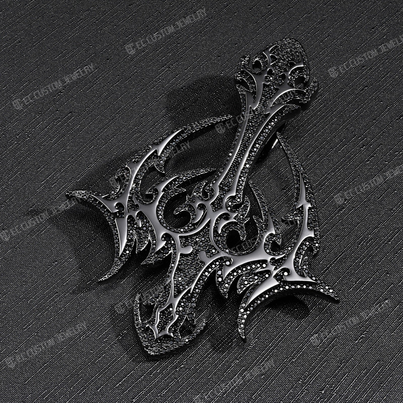 Destroy Lonely DARK LORD Cross Pendant Black Diamonds Iced Out Pendant 