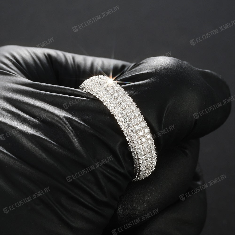 vvs diamond full inlaid vvs moissanite rings wedding bridegroom ring