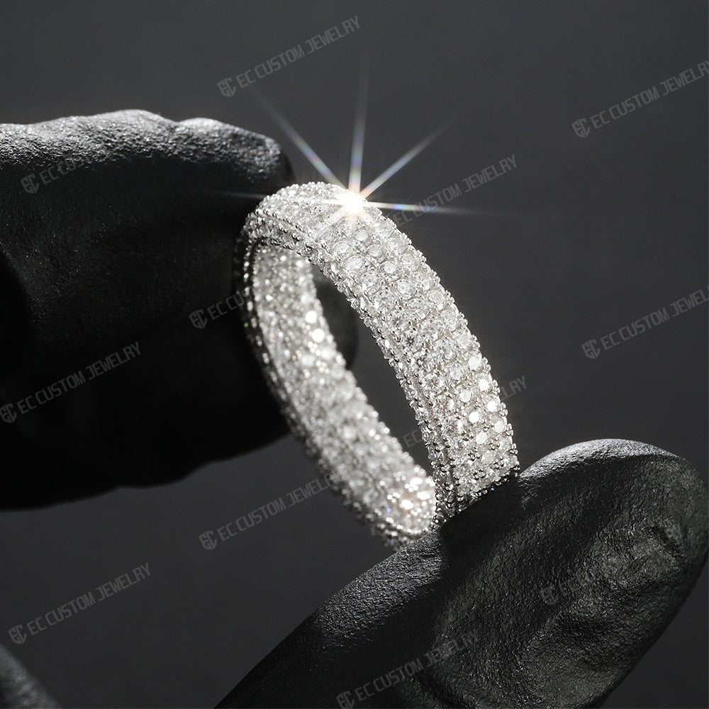 diamond full inlaid vvs moissanite ring engagement ring for men iced rings