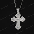 Iced Out Pear-Cut Stone Cross Pendant