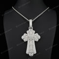 Iced Out Floral Filigree Cross Pendant Hip Hop Cross Jewelry