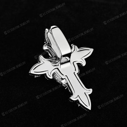 Skull Cross Iced Out Real Moissanite Pendant