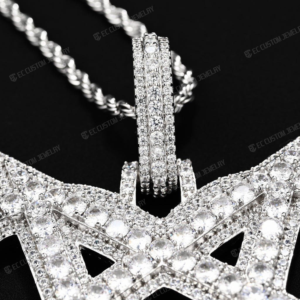 Iced Ou tDestroy Lonely Heart Pentagram Pendant Streetwear 2