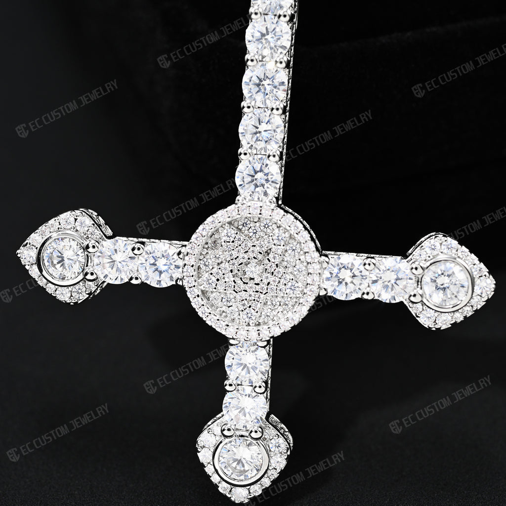 Iced Out ApolloRed Upside Down Pendant Moissanite CZ Hip Hop Jewelry Men s Bling Chain 2