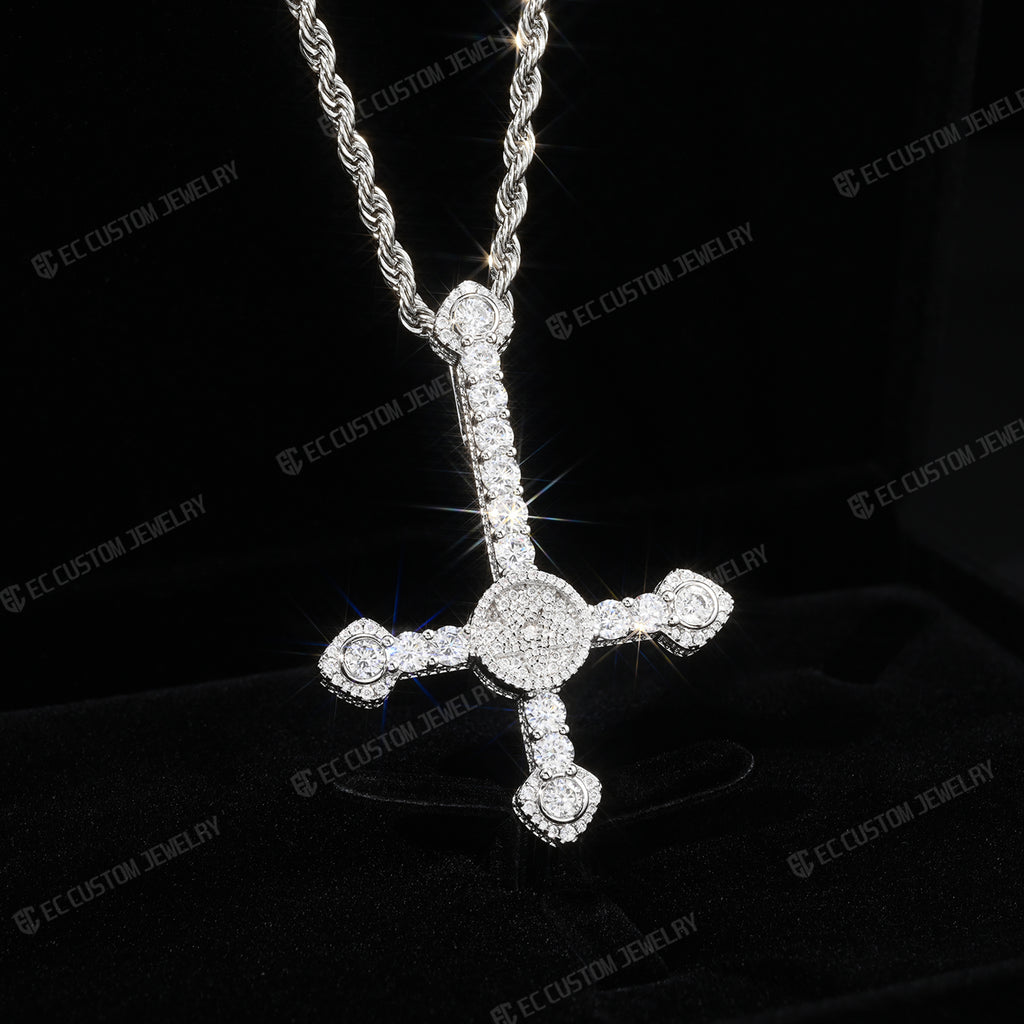 Iced Out ApolloRed Upside Down Pendant Moissanite CZ Hip Hop Jewelry Men s Bling Chain 5