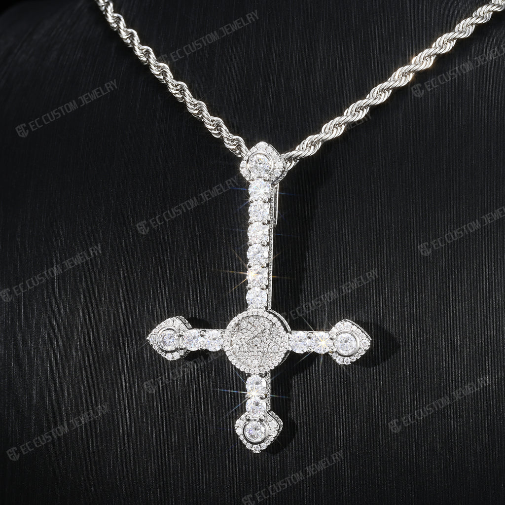 Iced Out ApolloRed Upside Down Pendant Moissanite CZ Hip Hop Jewelry Men s Bling Chain 6