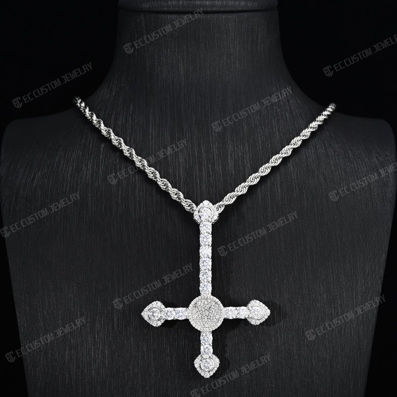 Iced Out ApolloRed Upside Down Pendant Moissanite CZ Hip Hop Jewelry Men s Bling Chain 7