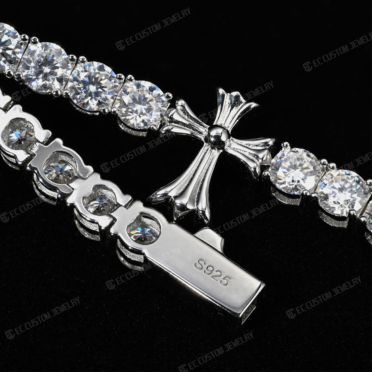 4MM S925 Silver Iced Out Chrome Tennis Bracelet