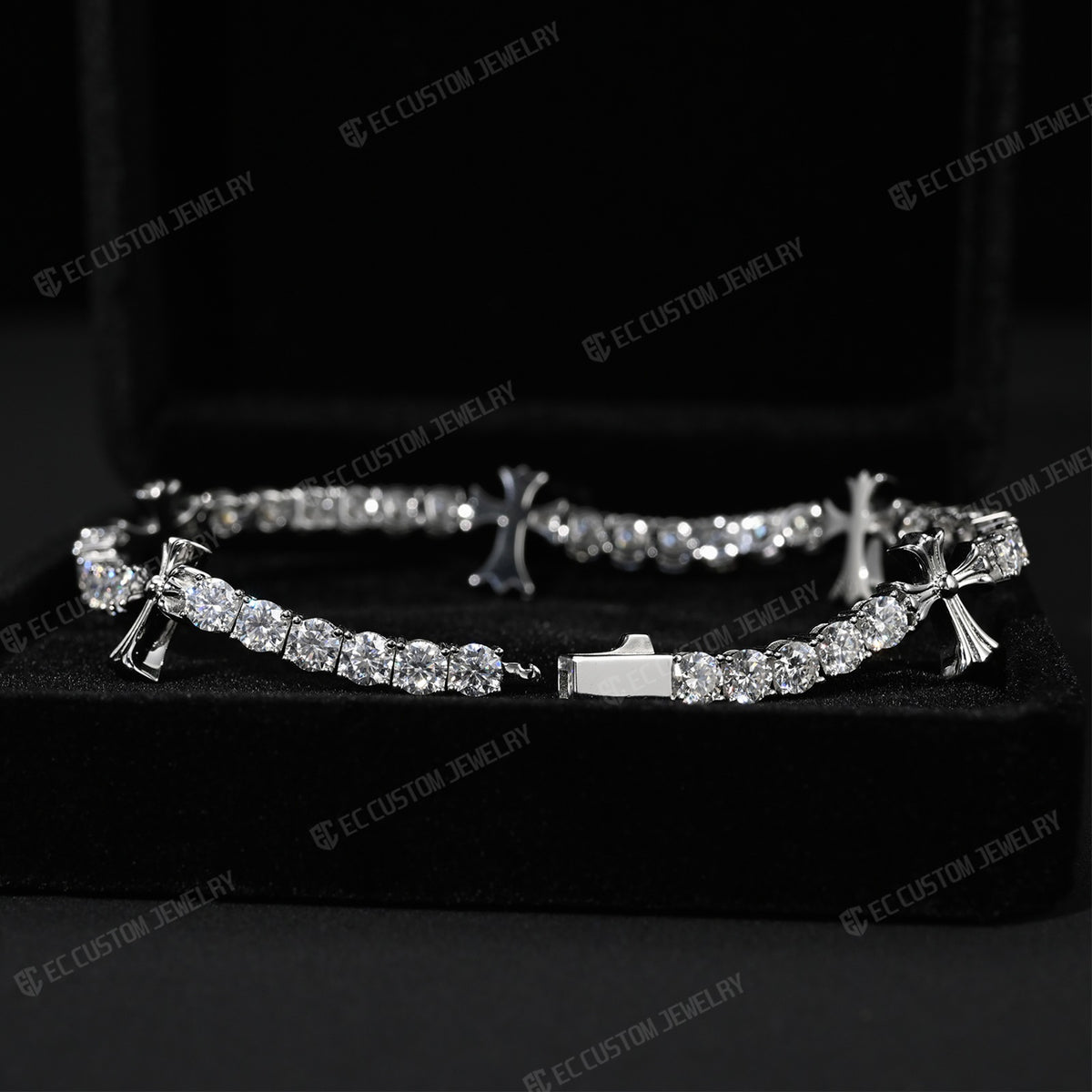 4MM S925 Silver Iced Out Chrome Tennis Bracelet