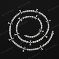 Chrome Cross Tennis Link Chain Necklace Iced Out