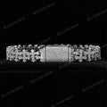 Cross Link Bracelet Fully Paved Clasp Chain Iced Out