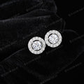 Iced Out Diamond Halo Stud rapper hiphop Earrings 1