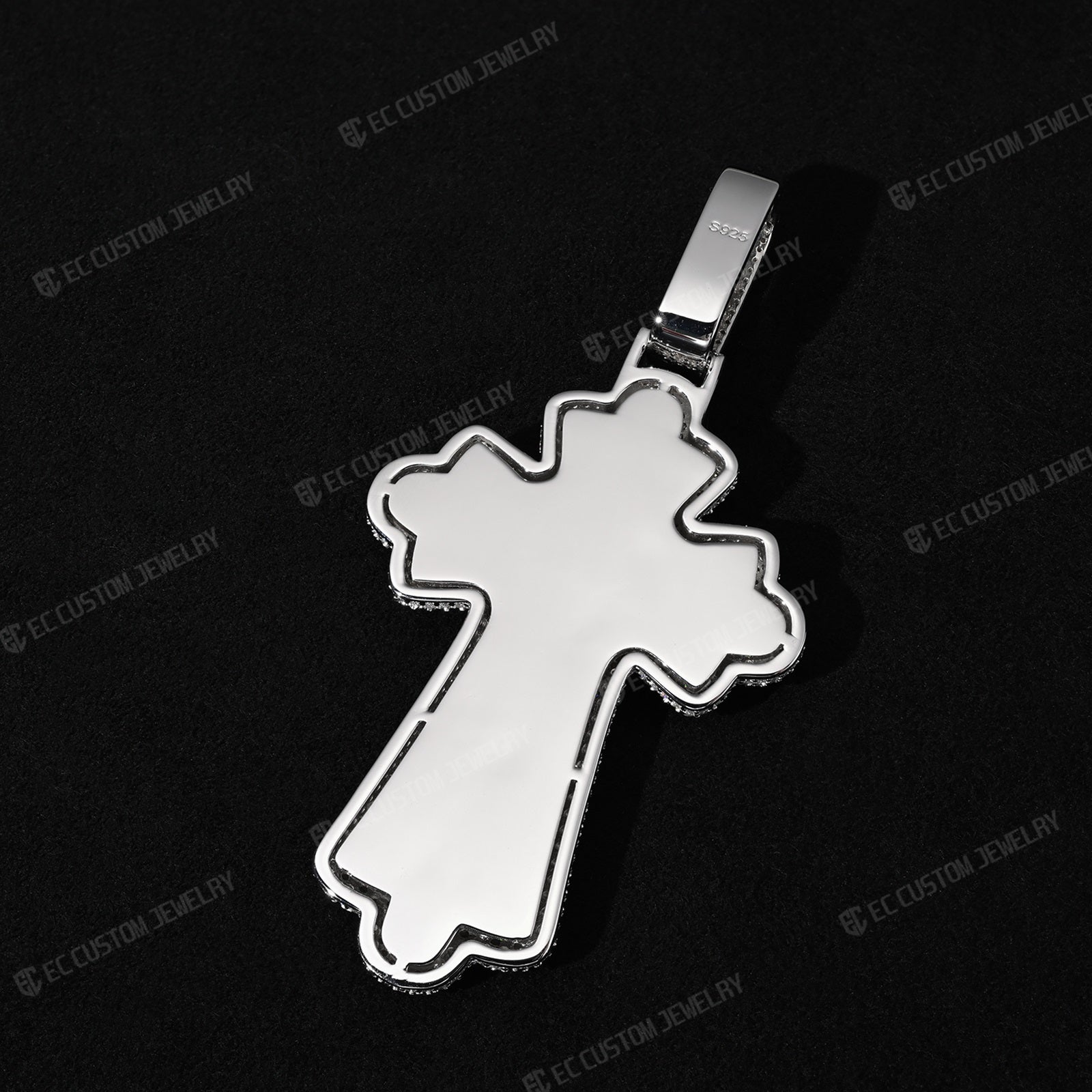 Iced Out Floral Filigree Cross Pendant Hip Hop Cross Jewelry EC Custom Jewelry Rapper Diamond Cross Pemdant 5