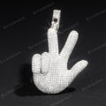 Iced Out Gesture Hip Hop Pendant ec custom jewelry 1
