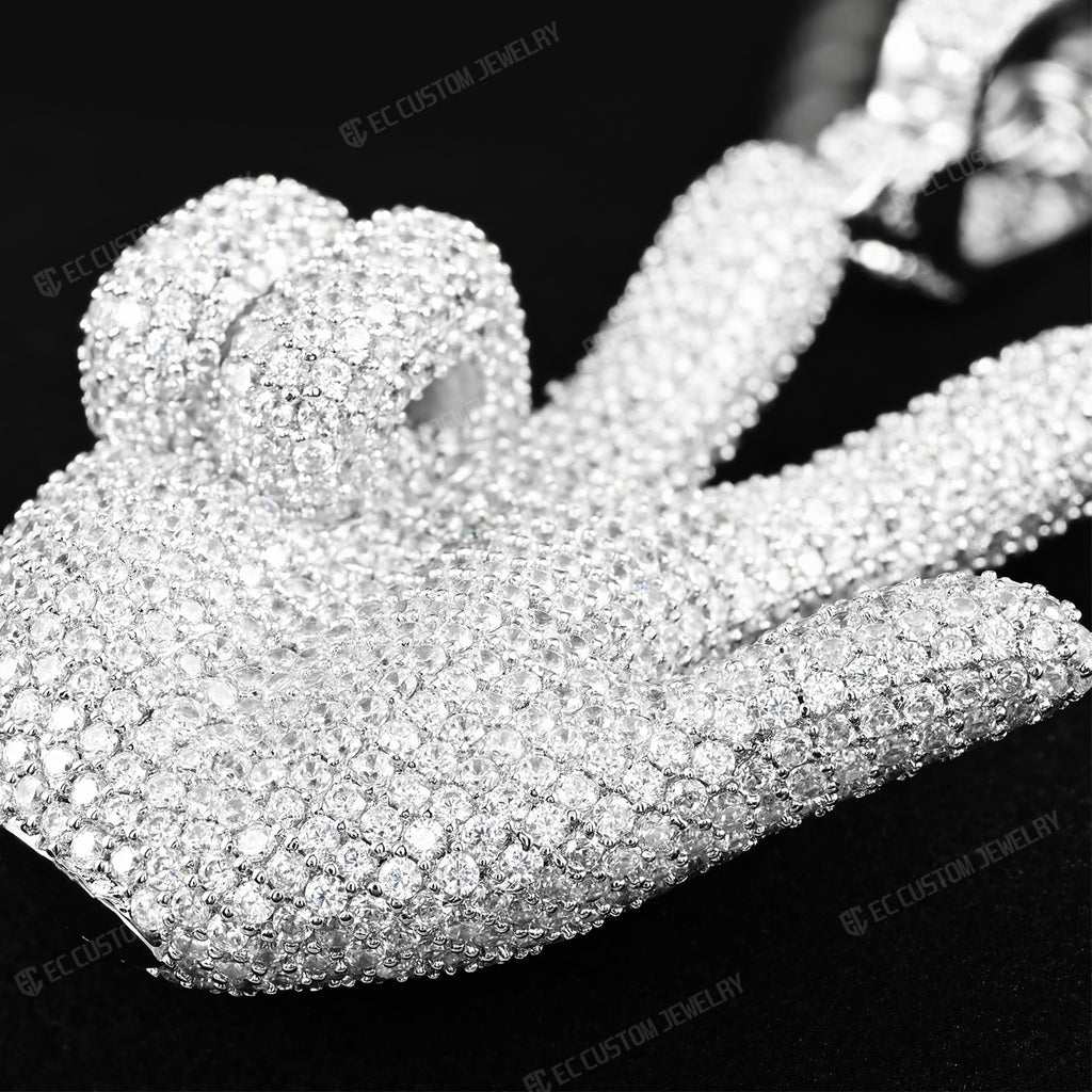 Iced Out Gesture Hip Hop Pendant ec custom jewelry 7