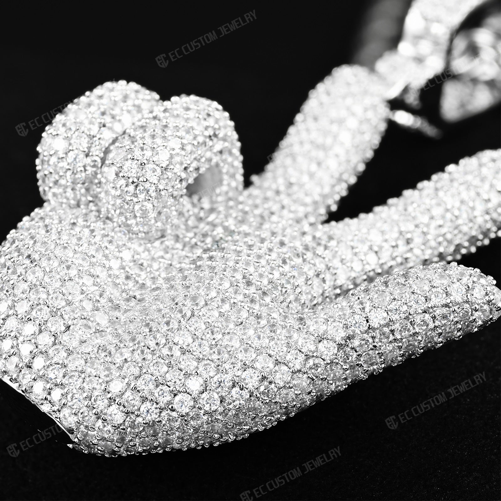 Iced Out Gesture Hip Hop Pendant ec custom jewelry 7