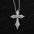 Moissanite Iced Out Gothic Spike Cross Pendant
