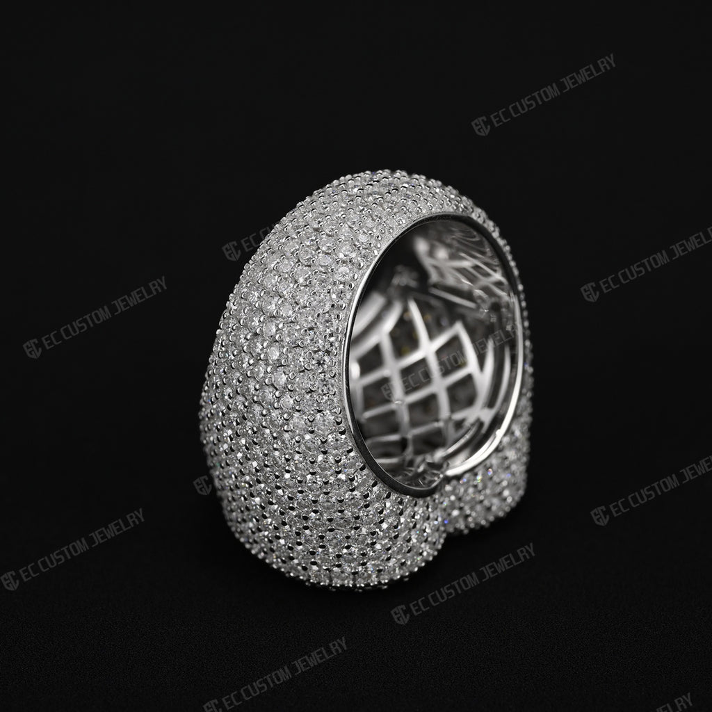 925 Sterling Silver Moissanite Heart Ring