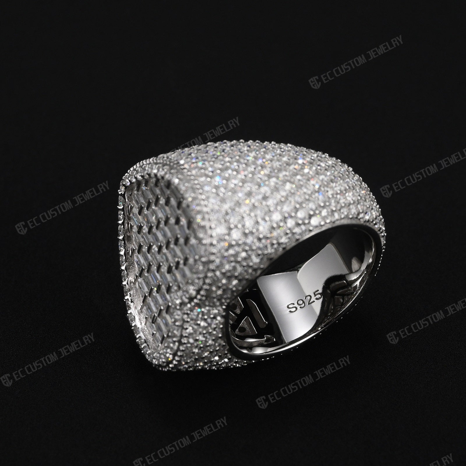 925 Sterling Silver Moissanite Heart Ring