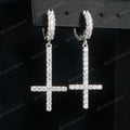 Iced Out Inverted Cross Earrings Hip Hop Style Upside down Cross Eardrop 