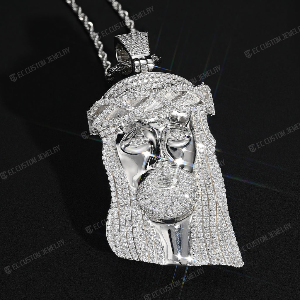 Hip hop jewelry pendants Iced Out Jesus Piece Pendant moissanite 925 silver s925 diamomd pendant 5