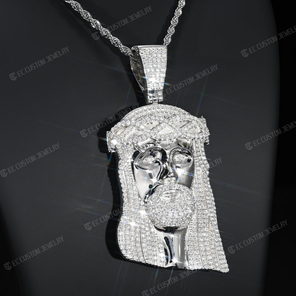 Hip hop jewelry pendants Iced Out Jesus Piece Pendant moissanite 925 silver s925 diamomd pendant 6