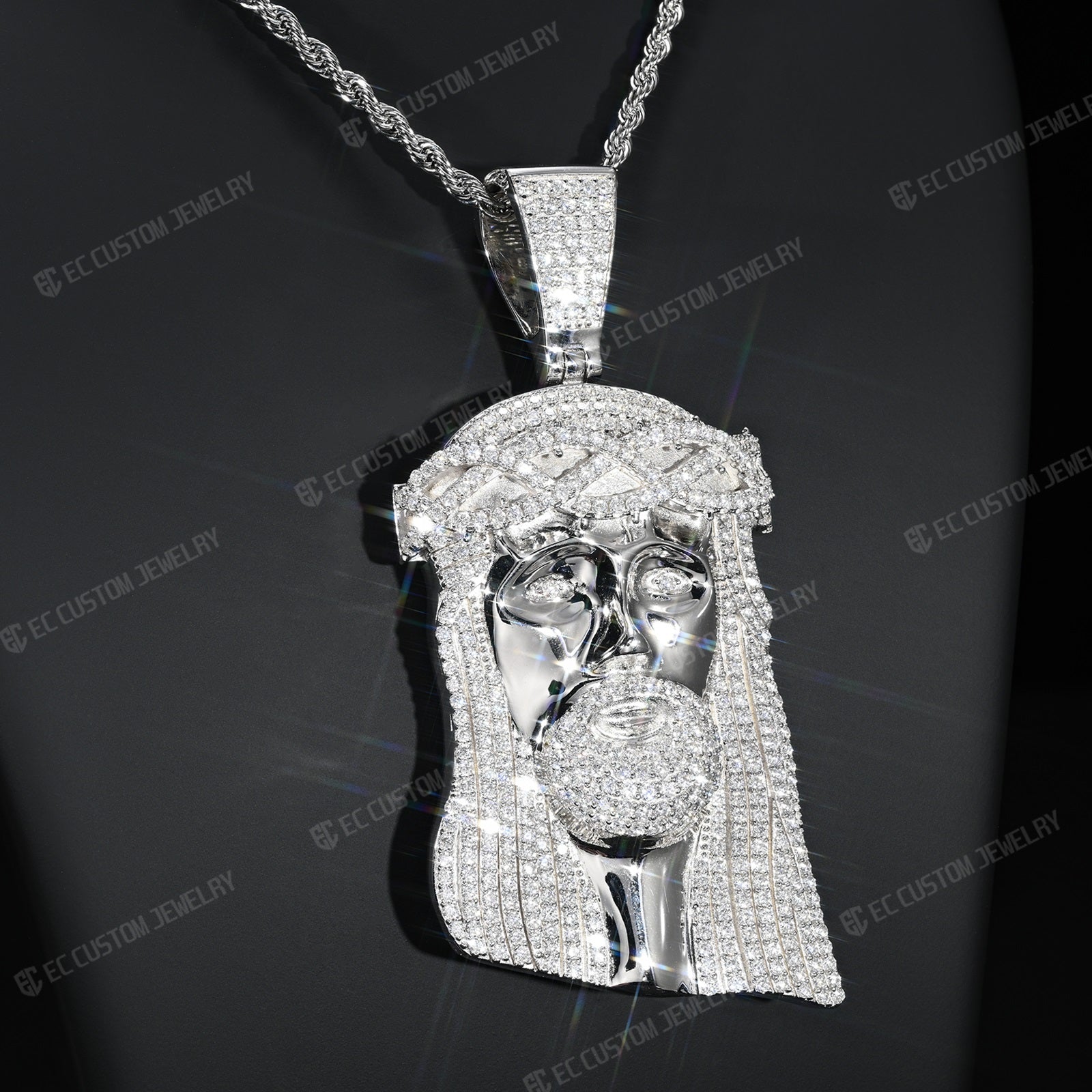Hip hop jewelry pendants Iced Out Jesus Piece Pendant moissanite 925 silver s925 diamomd pendant 6