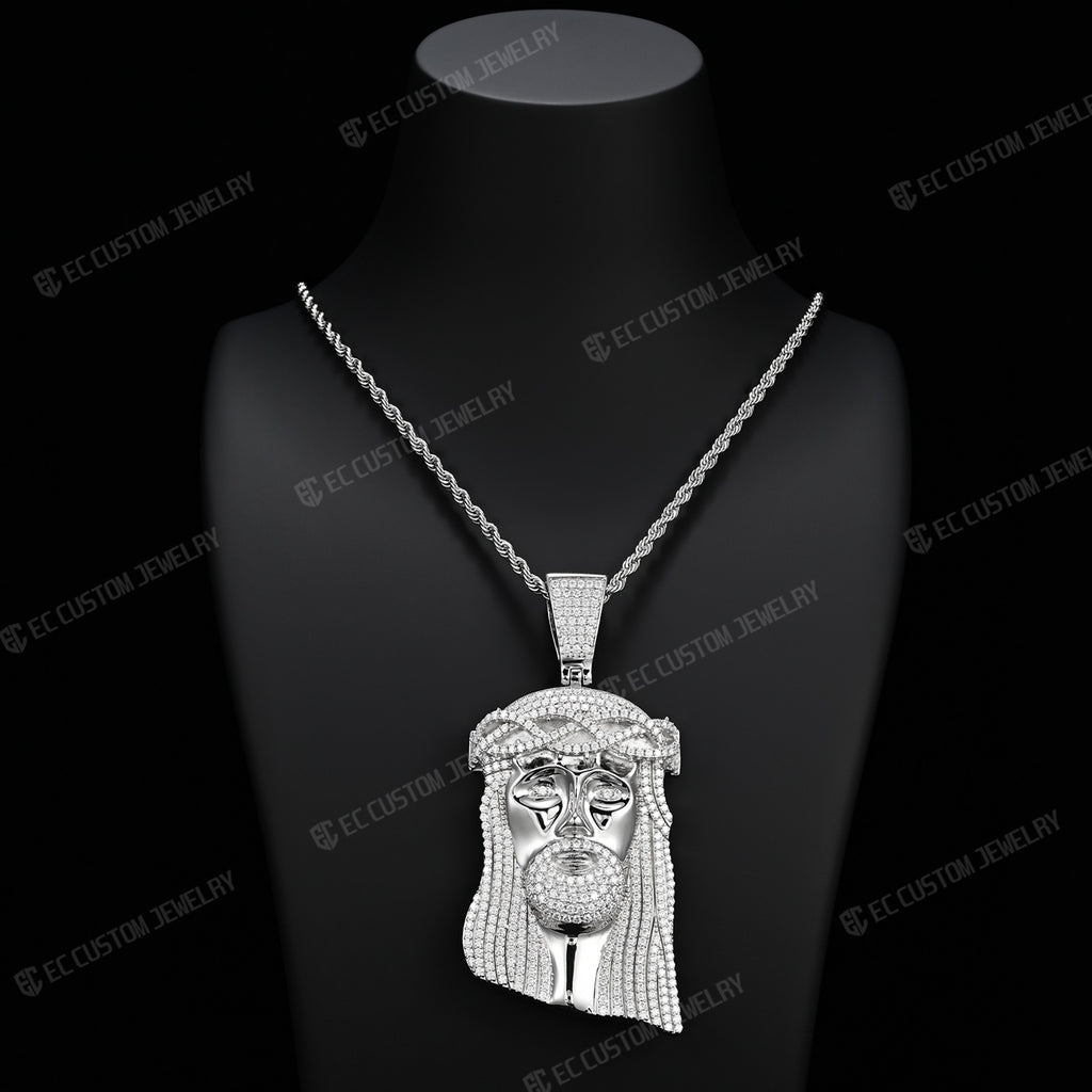 Hip hop jewelry pendants Iced Out Jesus Piece Pendant moissanite 925 silver s925 diamomd pendant 7