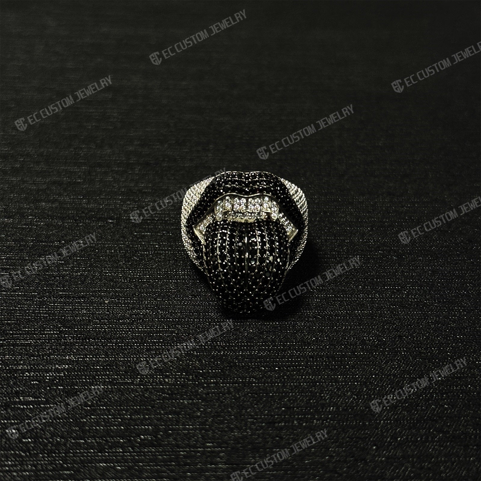 Iced Out Lip ring hip hop tongue ring moissanite daimond rings for men streetwear 