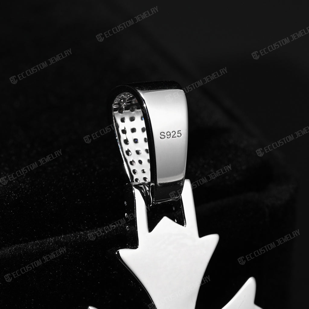 Iced Out Fleurdelis Moissanite Gothic Cross Pendant Underground Jewelry