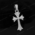 Chrome Heart Cross Pendant Gothic Cross Necklace EC Custom Jewelry